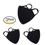 Anti Flu and Saw Dust Masks - Reusable Cotton Comfy Breathable Safety Air Fog Respirator - for Outdoor Half Face Masks - Protection Pollution Face Flu Allergens Masks for Women Man Black