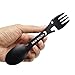 New South Multifunctional Camping Spork. Stainless Steel Spoon Fork Knife Combo Utensil with Bottle Opener Survival Multitool Black