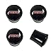 SS Super Sport All Black & Red Chrome Logo Emblem Tire Air Valve Stem Caps
