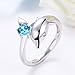 BAMOER New Arrival 925 Sterling Silver Christmas Gifts Jumping Dolphins Blue Love Engagement Ring for Women Gifts