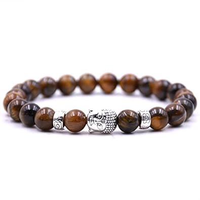 Armband, Buddhistische Perle, Chakra-Perle, Buddhakopf, für Damen und Herren