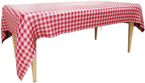 Trooer 4 Pack Plastic Red and White Checkered Tablecloths Picnic Table Covers - 54" x 108"