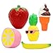 OYE HOYE 5 Pcs Jumbo Squishies Strawburry Lemon Banana Pineapple Ice Cream Slow Rising Squeeze Kawaii Scented Charms Stress Relief Squishy Toys