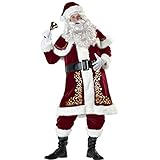 ISEYMI Santa Claus Costume Luxury Suit Halloween Adult uniforms Plus Size L-3XL