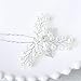 Yean Pearl Bride Wedding Hair Pins Silver Leaf Bridal Hair Pieces Hair Accessories Party Hair Clips for Women and Girls (Pack of 2)