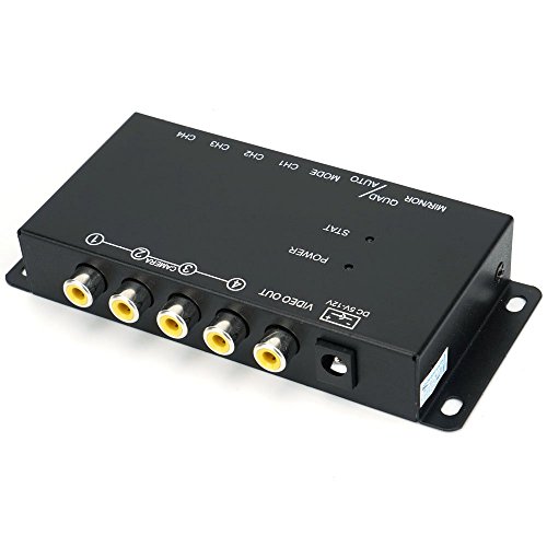 WiseupTM 4Ch Mini Mobile Video Quad Video Processor for Vehicle Cameras with Image Mirror Function