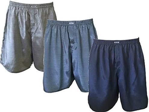 Silky Boxer [New] Silk Blend Boxer Shorts Men's Underwear Sleepware Combo 3 Pack Combo 4