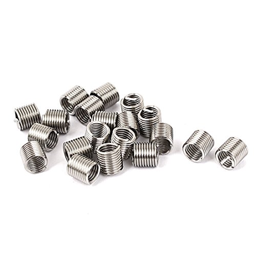 uxcell M6 x 1mm x 2D 304 Stainless Steel Helicoil Wire Thread Inserts 20pcs