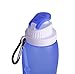 Richen 500ml (17 OZ.) Collapsible Portable Outdoor Sports Silicone 500 Milliliter Water Bottle Bladder Bag Water Bag Packs Reservoir for Yoga Running Camping Cycling Hiking Travel (Blue)