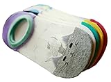 Portsur Womens 5 Pairs Cute Cat Candy Color Crystal Silk Cotton Socks Ship Socks