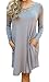 Offergood Women's Sexy Casual Loose Fit Lace Up Long Sleeve T Shirt Dress