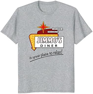 Mens Jimmo's Diner Retro Diner Sign 1950s Nostalgia T-Shirt XL Heather Grey