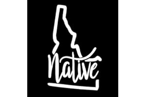 Idaho Native Vinyl Decal | White | Made in USA by Foxtail Decals | for Car Windows, Tablets, Laptops, Water Bottles, etc. | 2.8 x 4.5 inch