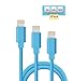 Alanda iPhone Charger 3pcs (3ft 6ft 10ft) Durable Lightning to USB Data & Sync Charging Cable for iPhone 7 Plus 7 6s 6 6 plus SE 5 5s iPad Air and Mini iPod Touch 5 Compatible with iOS -Blue