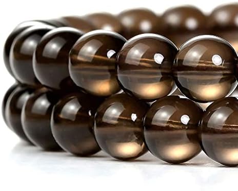 8mm Black Onyx Gemstone Round Loose Beads for Jewelry Making(47-50pcs/strand) (Smoky Quartz12MM)