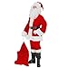 Teen/Men's Perfect Skinny Santa Costume - Including Gear - Coat, Pants, Belt, Boot Covers, Hat, Wig, Beard, Gloves and Santa Sack, STD Size