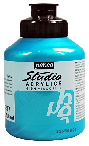 Pebeo-Studio-Acrylics-High-Viscosity-Fine-Acrylic-500-ml-Iridescent-Blue-Green