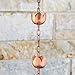 Marrgon Copper Rain Chain – Decorative Chimes & Cups Replace Gutter Downspout & Divert Water Away from Home for Stunning Fountain Display – 6.5’ Long for Universal Fit – Flower Style