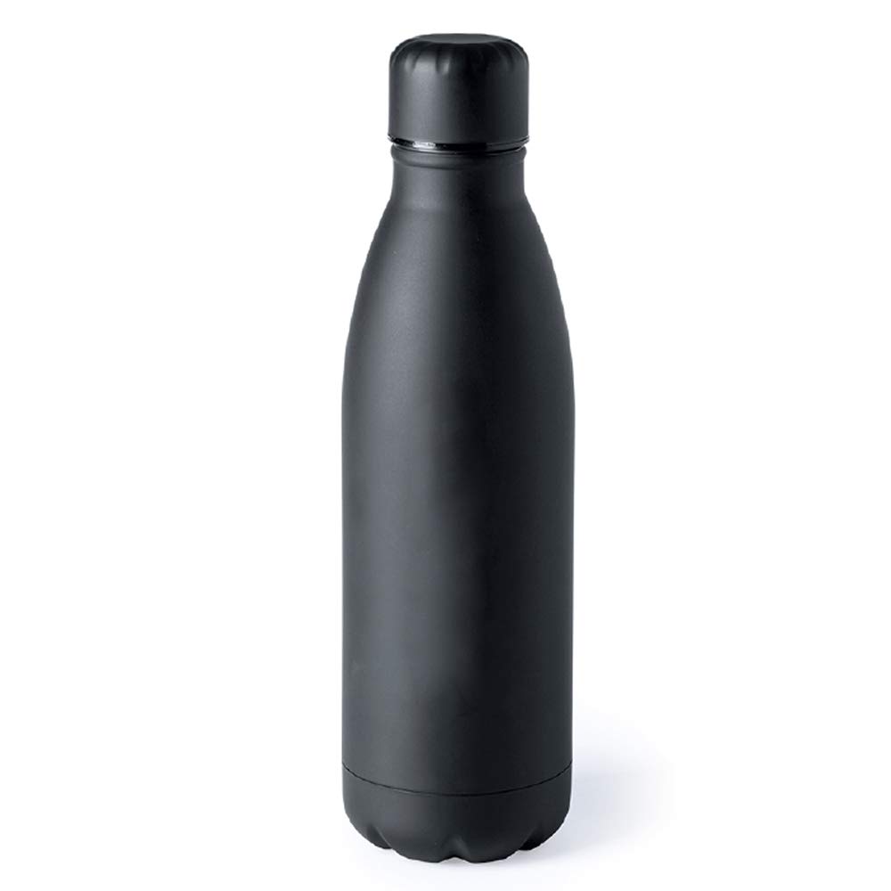 eBuyGB Metal Water Bottle 790ml Stainless Steel Leakproof Drinks Bottle Reusable BPA Free Matt Water Bottles - Travel Cup for School, Gym, Outdoor, Yoga & Sports - Black (Pack of 1)