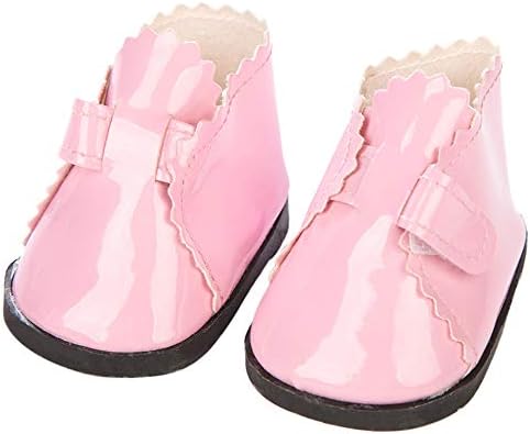 PSFS for 18 Inch American Girl Doll Accessory,Doll Leather Shoes Girl's Toy (Pink)