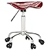 Flash Furniture Taylor Vibrant Wine Red Tractor Seat and Chrome Stool