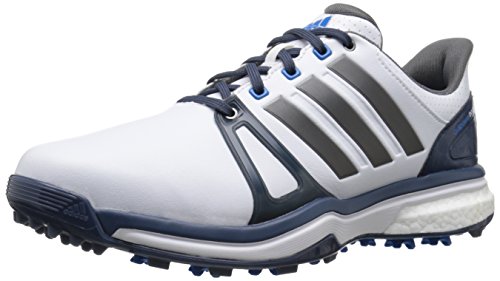adidas Men's Adipower Boost 2 WD Golf Cleated, FTWR White/Mineral Blue S16/Shock Blue S16, 10.5 W US
