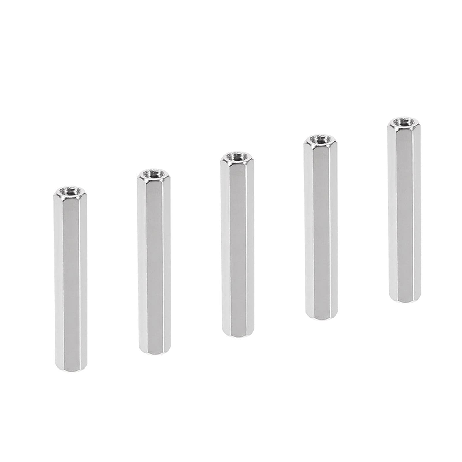 YOKIVE 5 Pcs M4 Spacers, Brass Hex PCB Standoffs Nuts, Keep Height Consistent, Great for Motherboard, Circuit Board, Electronics (Silver Tone, 40mm)