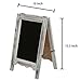 MyGift Rustic Brown Wood Small Chalkboard Sign, 15 Inch A Frame Menu Board with Double-Sided Erasable Chalkboard with Scalloped Design