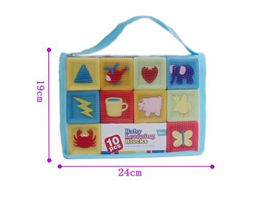 Moobom 10pcs bebé educación temprana juguetes aprieta pila bloque conjunto de juguete de baño para niños