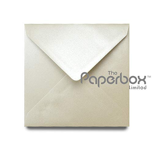 100 Square Ivory White Pearl Envelopes 155mm 6 inch Amazon.co.uk