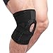 Knee Brace with Patella Gel Pads & Side Stabilizers for Knee Support Joint Pain Relief Meniscus Tear Brace Strap Adjuster for Men & Women -Single- Black