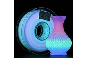 AMOLEN 3D Printer Filament Glow in The Dark Multicolor Rainbow PLA Filament, Gradient 3D Printing Filament Color Change in 10 Meters, 1kg(2.2lbs) Spool