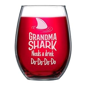 Download Amazon.com | NeeNoNex Grandma Shark Needs a Drink Stemless ...