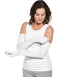 Coolibar UPF 50+ Unisex UV Long Sun Gloves - Sun Protective (Medium- White)