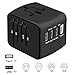 Travel Adapter, Universal Power Adapter All in One Wall AC Power Plug Worldwide with 3 USB & 1 Type-C 3.4A High Speed international power adapter for US,EU, UK, AUS