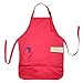 DALIX Apron Commercial Restaurant Home Bib Spun Poly Cotton Kitchen Aprons (2 Pockets) in Red