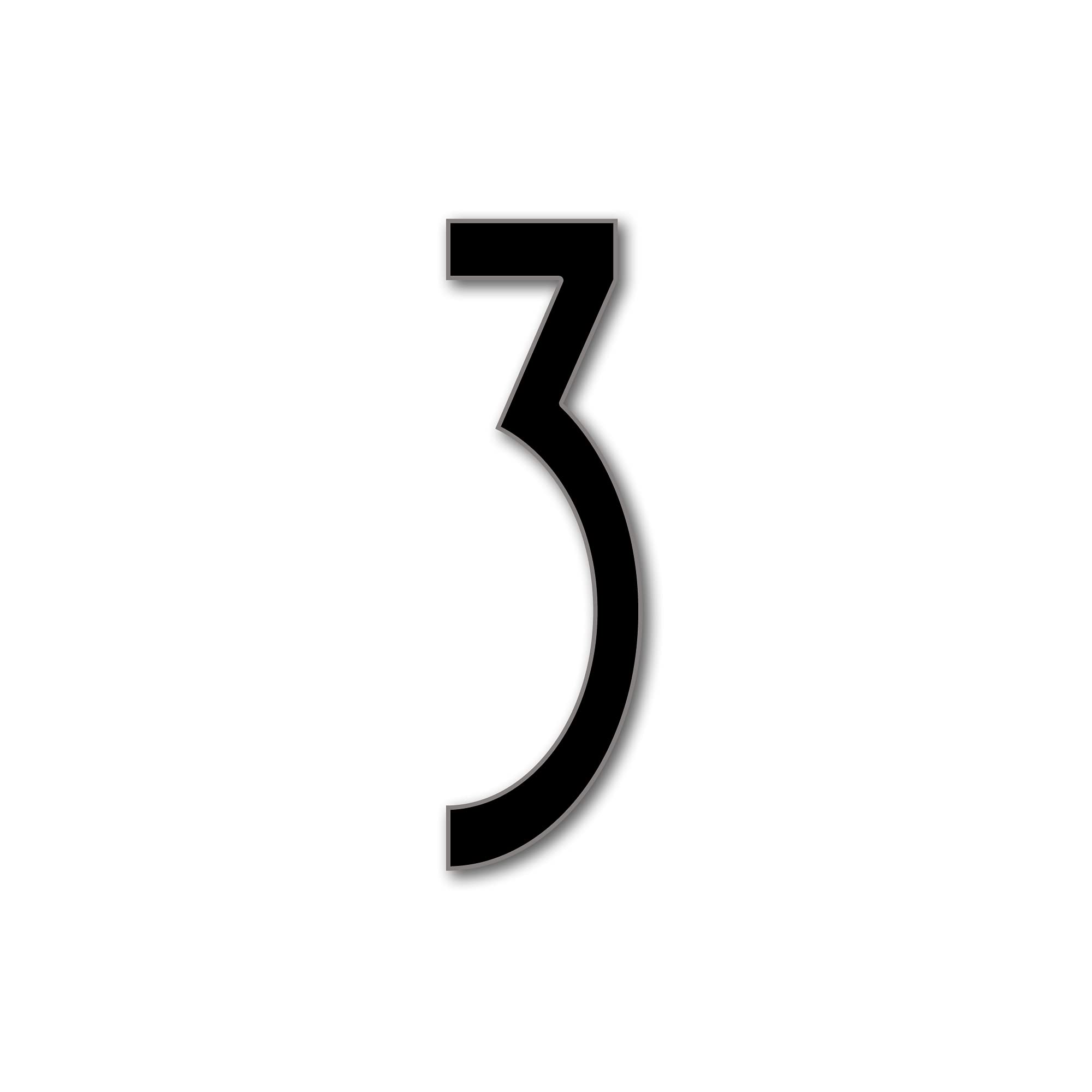 House Number 3 AVENIDA Door Numbers in 3 Sizes (15, 20, 25cm / 5.9, 7.8, 9.8in) Modern Floating House Number Acrylic incl. Fixings, Colour:Black, Size:15cm / 5.9'' / 150mm