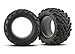 Traxxas E-Maxx Brushless * 4 MAXX TIRES, INSERTS & SS BLACK CHROME 17mm WHEELS *