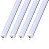 CNSUNWAY LIGHTING 8FT LED Bulbs, 45W (100W Equivalent), Dual-Ended Power, Ballast Bypass, 4800LM, 6000K, Frosted Cover, Fluorescent Light Bulbs Replacement - 4 Pack