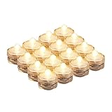 AGPTEK 24 Pack Warm White Battery LED Tea Light Candle Flameless Steady Light Submersible Waterproof Wedding Floral Decoration Tea Vase light