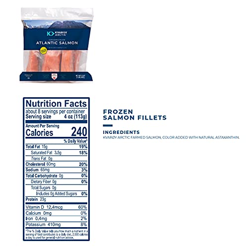 Kvarøy Arctic Frozen Salmon Fillet (2x2 lbs Portion Packs