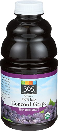 365 everyday value, organic 100% juice, concord grape, 32 fl oz