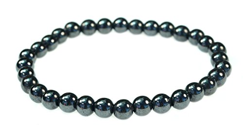 Magnetic Hematite Round Bead Bracelet - 7.5"