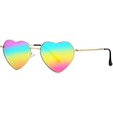 Polarized Heart Shaped Sunglasses for Women Metal Frame Cute Lovely Glasses 100% UV Protection