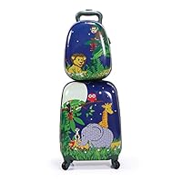 2Pcs Kids Luggage, 12" 16" Kids Carry On Luggage Set, Trolley Hard Shell Suitcase School Bag for Boys and Girls Travel Suitcases