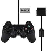 LRRH PS2 Wired Controller for Sony PlayStation 2/Double Shock Handle Black