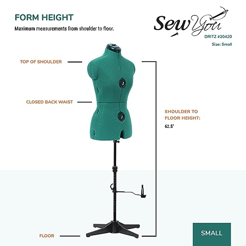 Dritz Sew You Adjustable Dress Form, Small, Opal Green Pricepulse