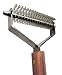 Mars Coat King Double Wide Dematting Undercoat Grooming Rake Stripper Tool for Dogs and Cats, Stainless Steel with Wooden Handle for Thick Coats, 18-Blade Stripper for Groomers, Pet Owners