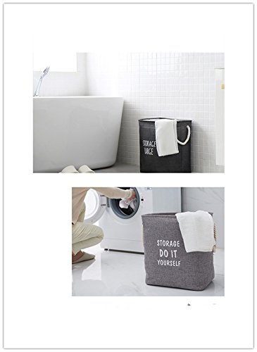 2Pack Large Linen Laundry Basket Foldable Waterproof Laundry Storage Bin Washing Basket with Handles Collapsible Laundry Storage Container Dirty Clothes Sorter Organization bin(2pack laundry basket)