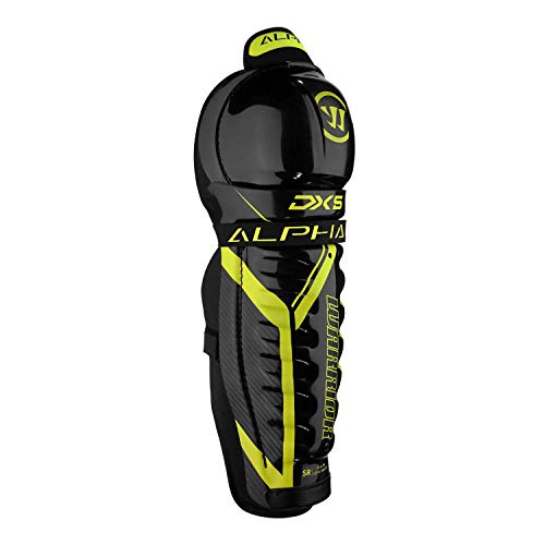 Warrior Sports Alpha Dx5 Senior Hockey Shin Guards Black/Neon 16
